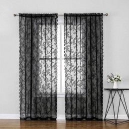 Floral Black Sheer Lace...