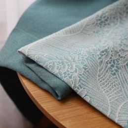 Blackout Curtain Made to Measure Curtain European Simple Style Soft Cotton Blue Jacquard Decorative Bedroom