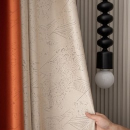Geometric Jacquard Curtains Blackout For Living Room