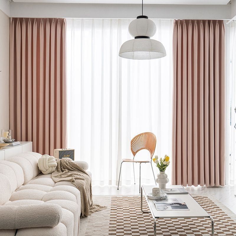 Nordic Curtains Solid Color Blackout For Living Room