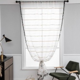 Nordic Sheer Curtains Stripe Pattern Semi Voile
