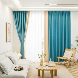 Nordic Curtains Solid Color Blackout For Living Room