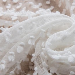 White Sheer Curtain Made to Measure Curtain Embossed Voile Draperies For Living Room Bedroom