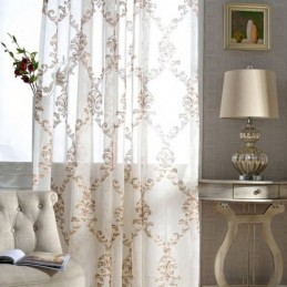 Embroidered Tulle Curtain...