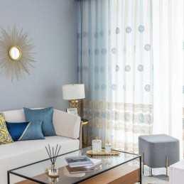 Luxury Embroidered Tulle Curtain Made to Measure Curtain Voile Sheer Living Room