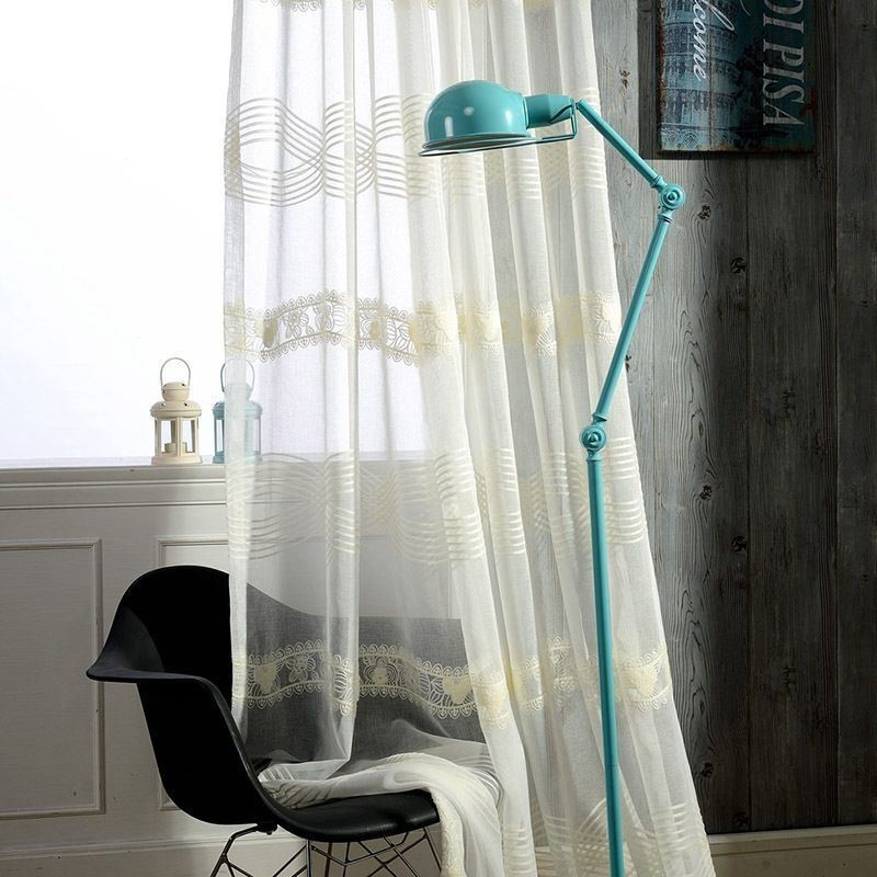 Embroidered Sheer Curtain Made to Measure Curtain Minimalist Classical Voile Living Room Bedroom