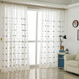 Star Embroidery Voile Sheer Curtain Made to Measure Curtain Panel Living Room Bedroom Glass Door Window