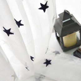 Star Embroidery Voile Sheer Curtain Made to Measure Curtain Panel Living Room Bedroom Glass Door Window