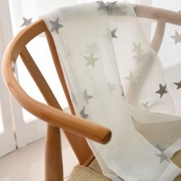 Star Embroidery Voile Sheer Curtain Made to Measure Curtain Panel Living Room Bedroom Glass Door Window