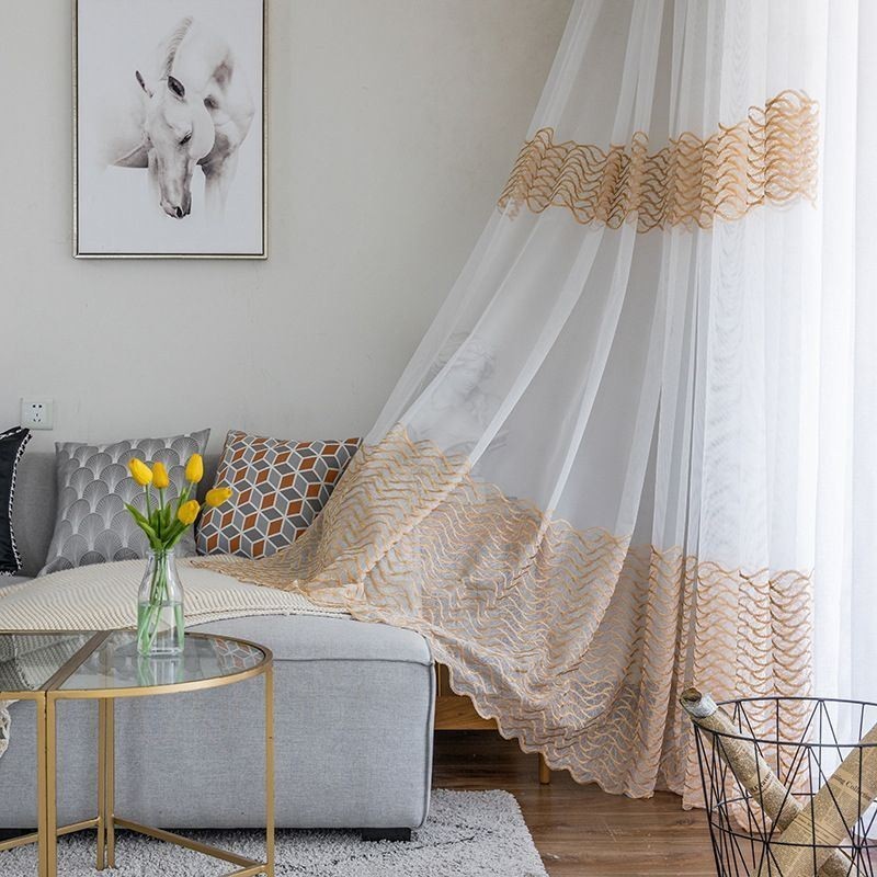 Breathable Sheer Curtain Made to Measure Curtain European Decorative Tulle Voile For Living Room