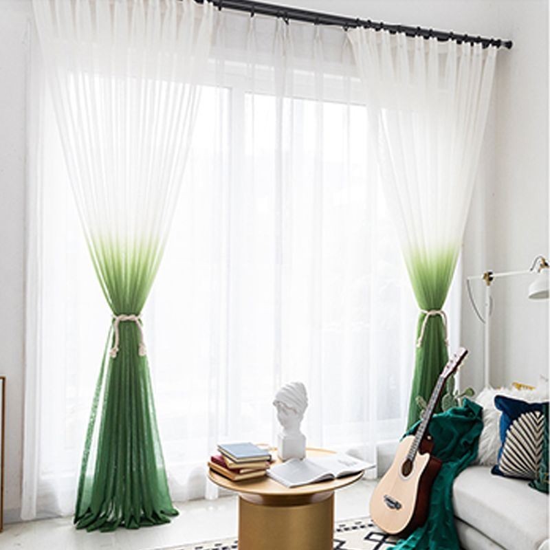 Gradient Sheer Curtains Voile Transparent Curtain Made to Measure Curtain For Home Decorative