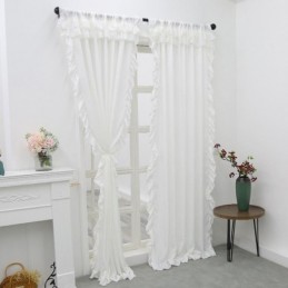 Velvet Sheer Curtains Solid Color Window Voile Panels Living Room Bedroom