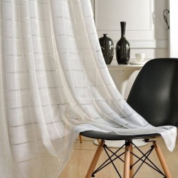 Geometric Jacquard Sheer Curtain Made to Measure Curtain Luxury Tull Living Room Bedroom