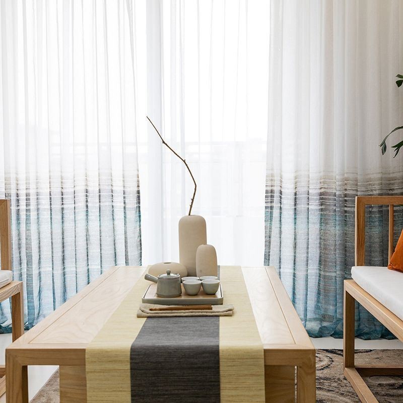 Nordic Style Sheer Curtain Made to Measure Curtain Printed Voile Living Room Bedroom