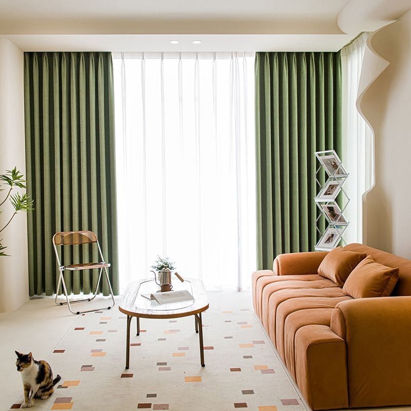 Nordic Curtains Solid Color Blackout For Living Room