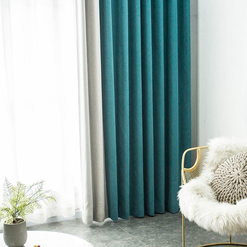 Modern Blackout Curtains Nordic Splice Window Drapes For Bedroom
