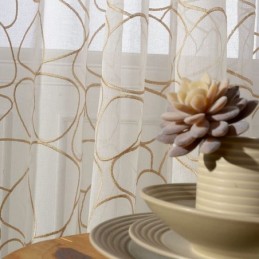 Modern Embroidered Tulle Curtain Made to Measure Curtain Voile Sheer Living Room