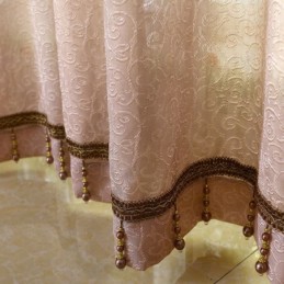 European Country Sheer Curtain Made to Measure Curtain Flower Jacquard Semi Blackout Living Room