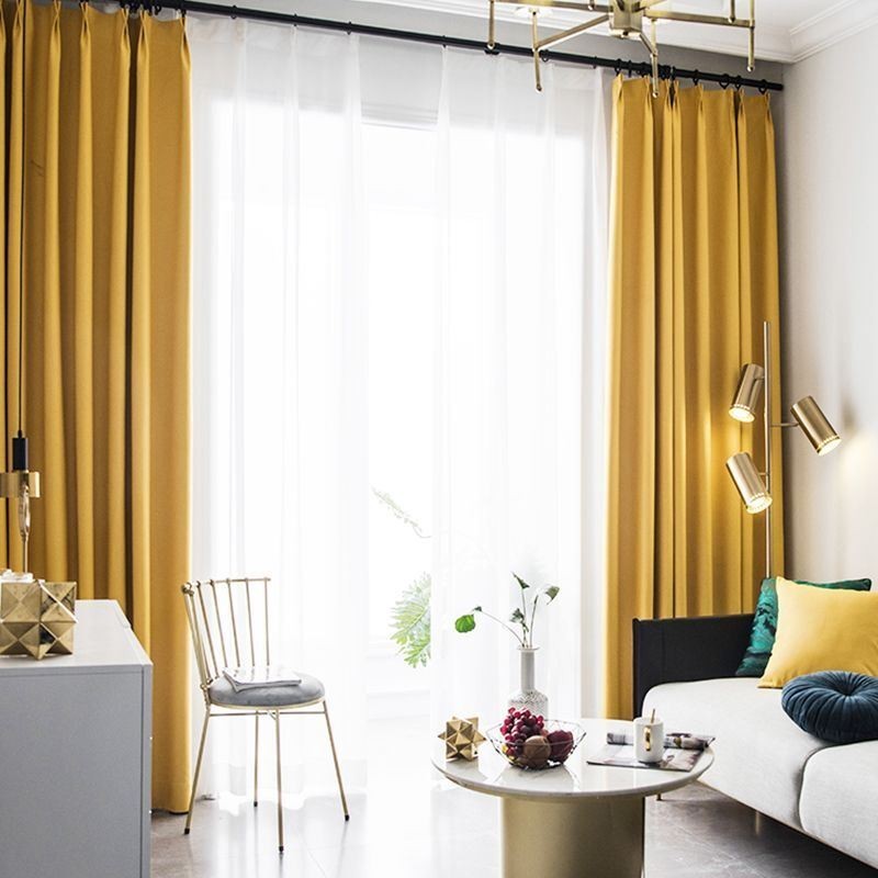 Modern Blackout Curtain Made to Measure Curtain Solid Color Linen For Living Room Bedroom