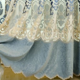 European Style Curtain Made to Measure Curtain Simple Embroidered Curtains For Living Room Bedroom