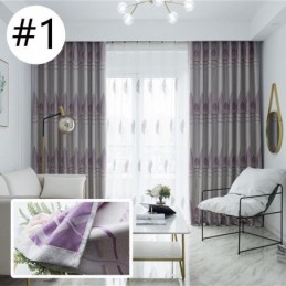 Modern Blackout Curtains Tree Jacquard Shade Fabric Drapes