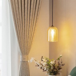 Elegant Blackout Curtains With Leaves Print For Living Room