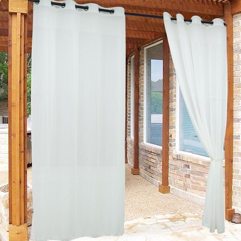 Outdoor Sheer Curtain Made to Measure Curtain Rustproof Drape For Canopy Patio