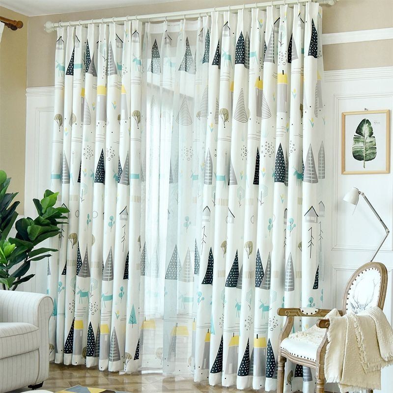 Curtain Made to Measure Curtain Forest Printed Window