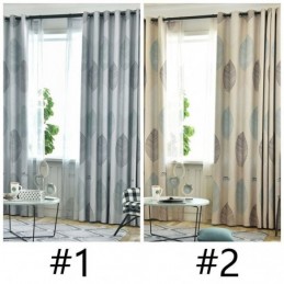 Blackout Curtain Made to Measure Curtain Nordic Leaf Printing Window