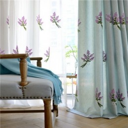 Cotton Linen Curtain Made to Measure Curtain Minimalist Embroidery