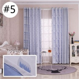 Leaf Printed Blackout Curtains Fabric For Living Room