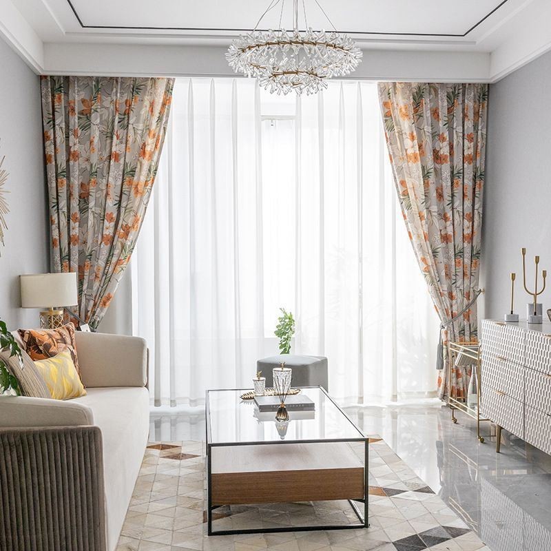 Modern Curtain Made to Measure Curtain Flowers Print Home