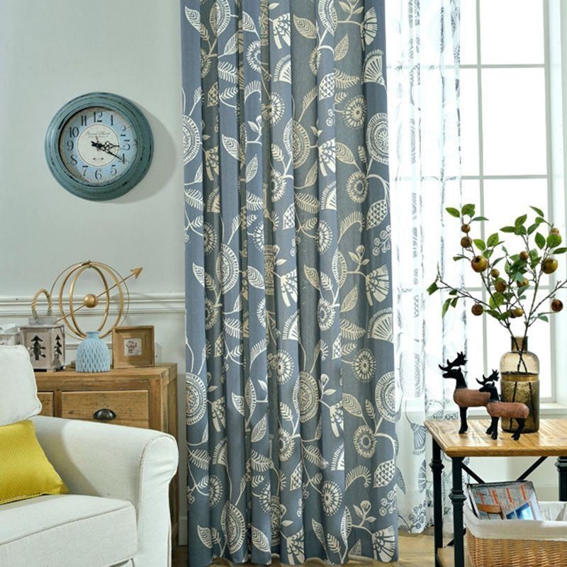 Modern Curtain Made to Measure Curtain Cotton Plants Printed