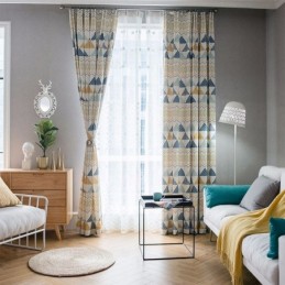 Modern Curtain Made to Measure Curtain Cotton Triangle Printed