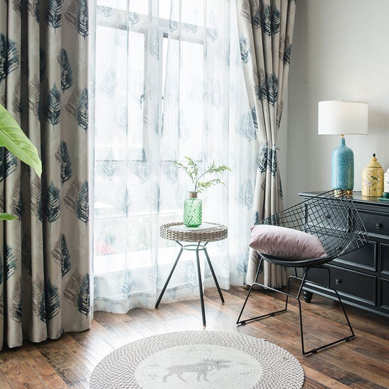 Modern Curtain Made to Measure Curtain Feathers Print Home