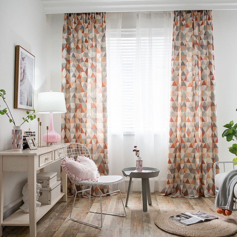Modern Curtain Made to Measure Curtain Cotton Triangle Printed