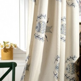 Embroidered Blackout Curtain Made to Measure Curtain Kids Room Minimalist Darkening