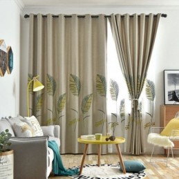 Nordic Curtain Made to Measure Curtain Leaf Pattern Polyester