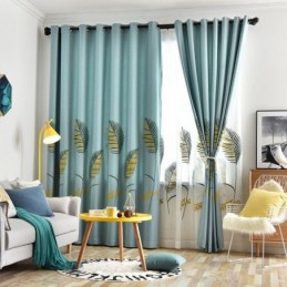 Nordic Curtain Made to Measure Curtain Leaf Pattern Polyester