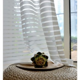 Modern Simple Sheer Curtain Made to Measure Curtain Stripes Jacquard Living Room Study Versatile Fabric