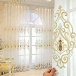 Europe Tulle Curtains Embroidered Sheer For Living Room Bedroom