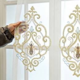 Europe Tulle Curtains Embroidered Sheer For Living Room Bedroom