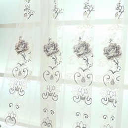 Modern Floral Sheer Tulle Curtains For Living Room Bedroom