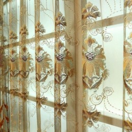 Modern Sheer Curtains Floral Tulle Window Treatments For Living Room