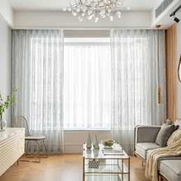 Nordic Tulle Sheer Curtains Elegant White Voile Curtain Made to Measure Curtain Blinds Panel For Living Room One