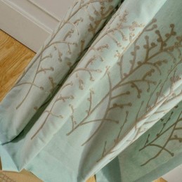 American Simple Curtain Made to Measure Curtain Green Embroidery Breathable Fabric