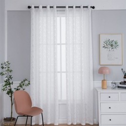 Modern White Tulle Curtains...