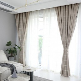 Checkered Blackout Curtains Thermal Insulated Room Darkening Drapes