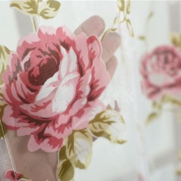 Modern Flower Tulle Curtains Pastoral Sheer Voile For Living Room Bedroom