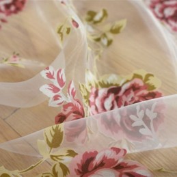 Modern Flower Tulle Curtains Pastoral Sheer Voile For Living Room Bedroom